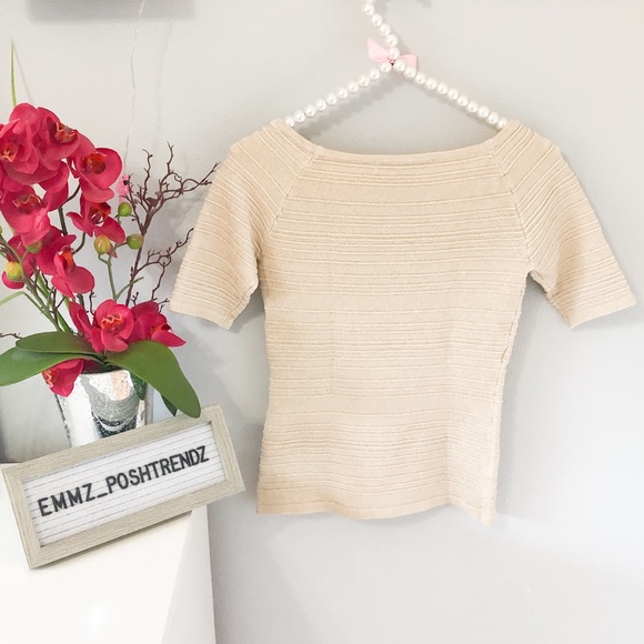 Boston Proper Gold Metallic Top Size XS - Picture 3 of 3